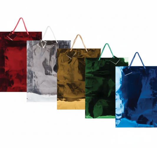 Jumbo Metallic Gift Bag - Solid Colours - 45 x 33 cm - Assorted