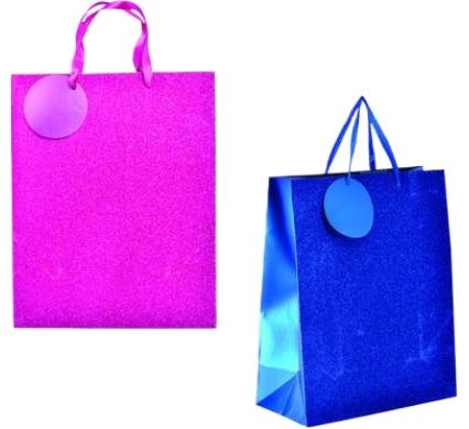 Large Metallic Glitter Gift Bag - Assorted Colours - 25 x 32 cm