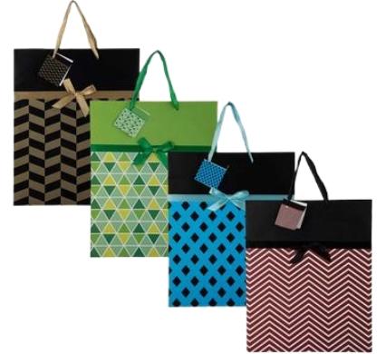 Large Designer Gift Bag - 32 x 25 cm - Assorted