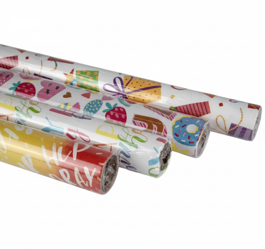 Gift Wrap, Birthday Designs - 70 cm x 2 m - Assorted Designs