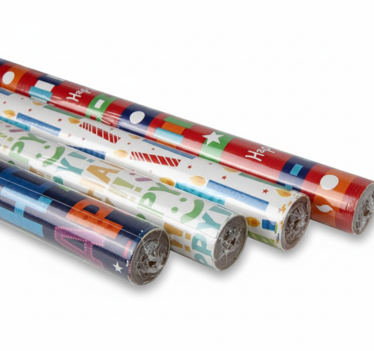 Gift Wrap, Birthday Designs - 70 cm x 1 m - Various Colors