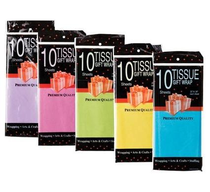 Tissue Paper - Bright Colors - 10 Sheets - 50 x 66 cm