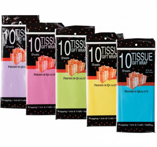Bright Colours Tissue Paper, 10 Sheets, 50 x 66 cm