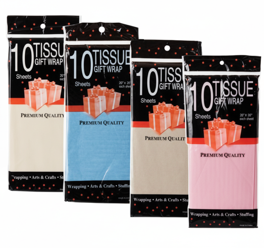 Dark Colours Tissue Paper, 10 Pack Sheets (50 x 66 cm) - Various