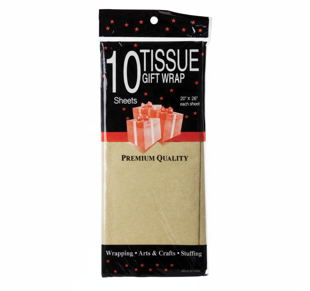 Gold Tissue Paper, 10 Sheets (50 x 66 cm)