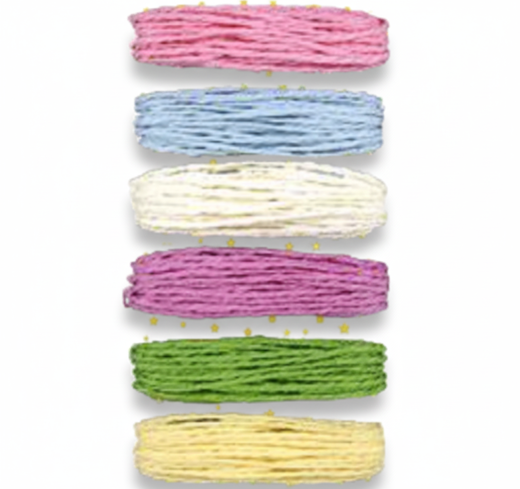 Raffia Twine in 6 Assorted Colours (5 mm x 5 m)