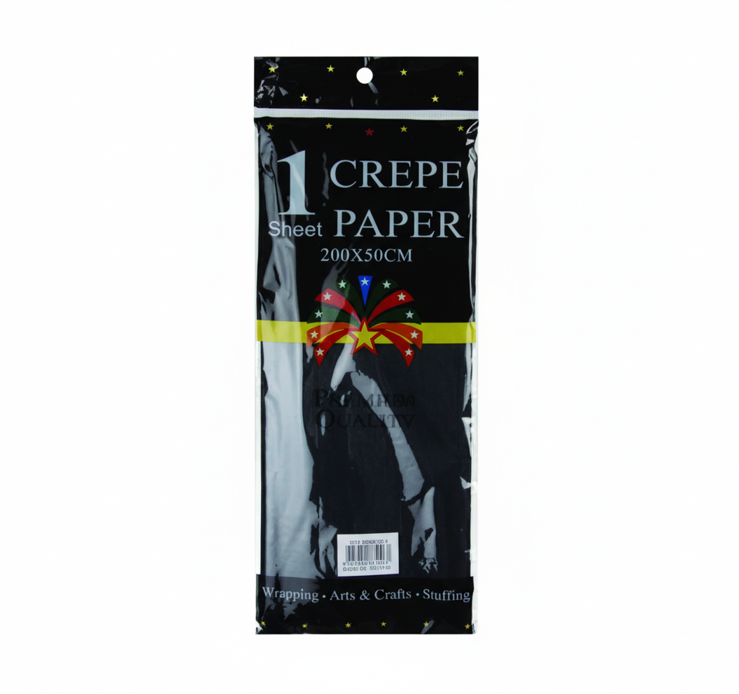 Black Crepe Paper (50 x 200 cm)