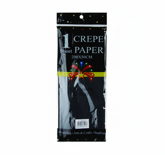 Crepe Paper Black - 50 x 200 cm
