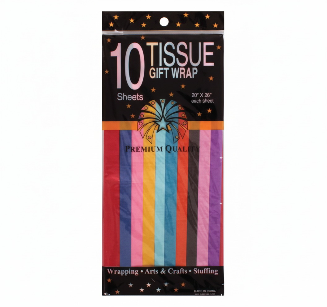 Tissue Paper with Vertical Lines, 10 Sheets (50 x 70 cm)