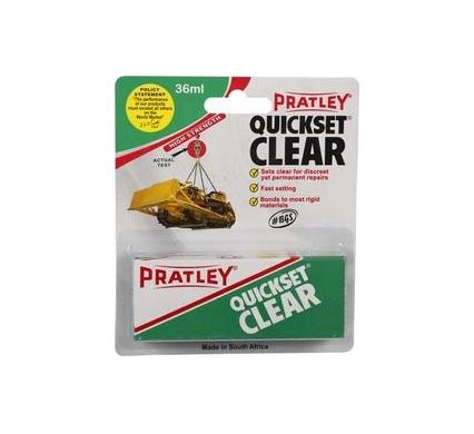 Pratley Quickset Glue Clear - 36 ml