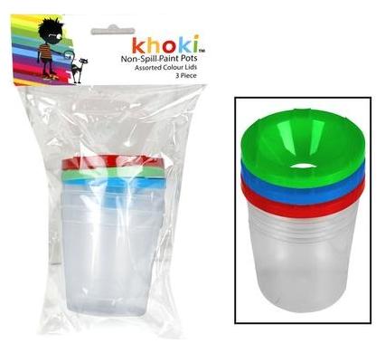 Arts and Craft Non Spill Paint Pot - 3 Piece Set