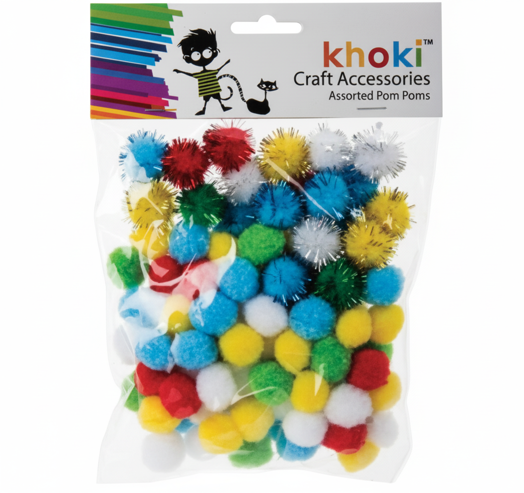 Pom Pom Accessories in Assorted Colours