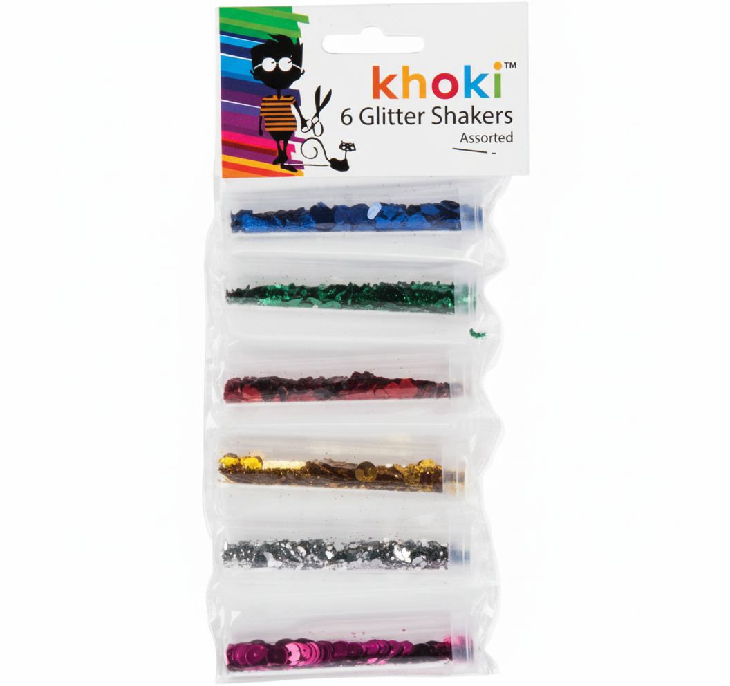 Glitter Shakers with Assorted Colours Card