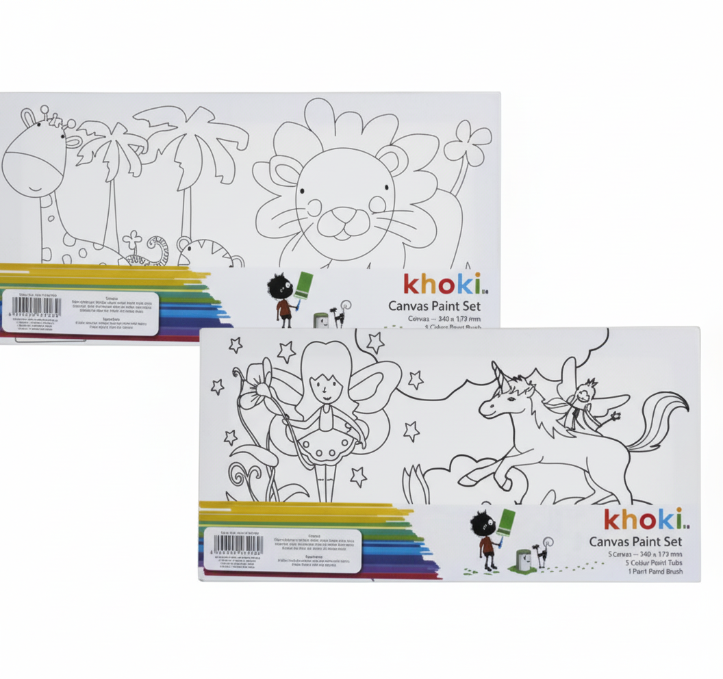 Arts and Craft Paint Canvas Set with Assorted Designs (34 x 14 cm)