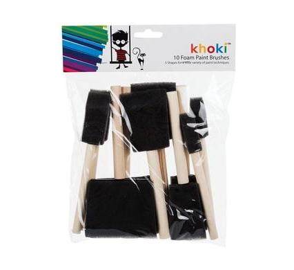 Sponge Foam Tip Brushes - 10 Pack - Assorted Sizes