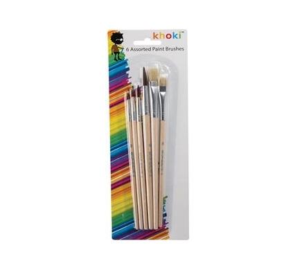 Student Paint Brushes - Card of 6 - Assorted Sizes