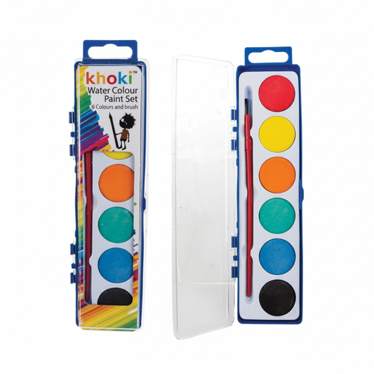 Water Colour Paint Set with 6 Colours in a 21 x 6 cm Box