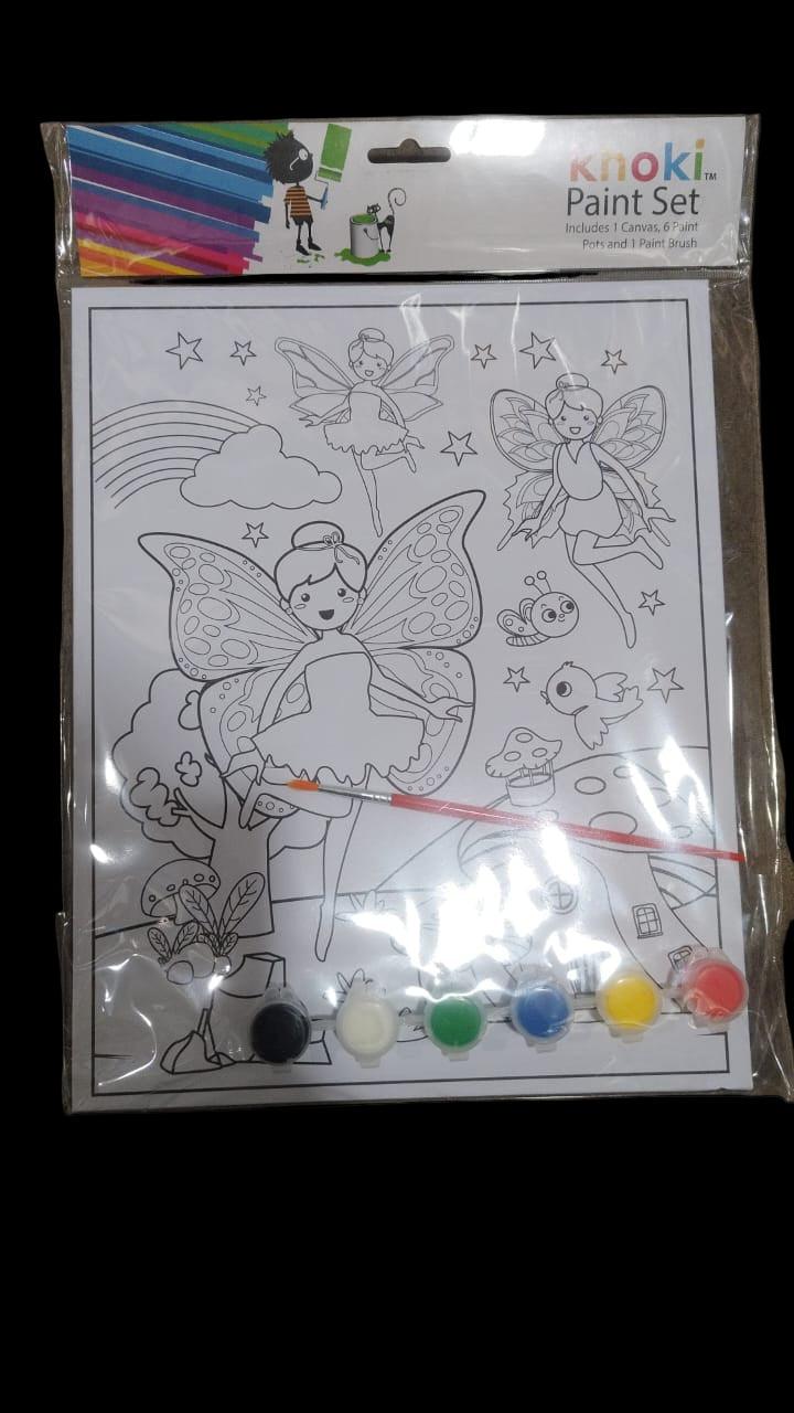 Paint Set Learn To Paint - 24cm x 30cm Pictures to Paint - Paints and 1 Brush