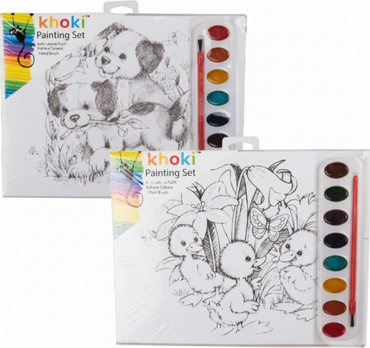 Paint Set - Learn to Paint - Pictures to Paint - Paints and 1 Brush