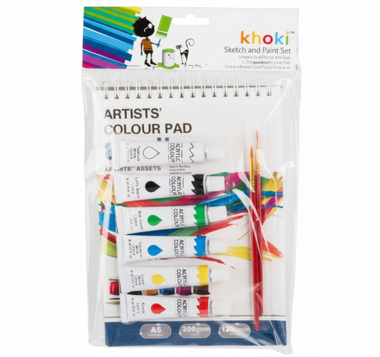 Sketch Pad Set with A5 Size 12-page Pad and Acrylic Paints