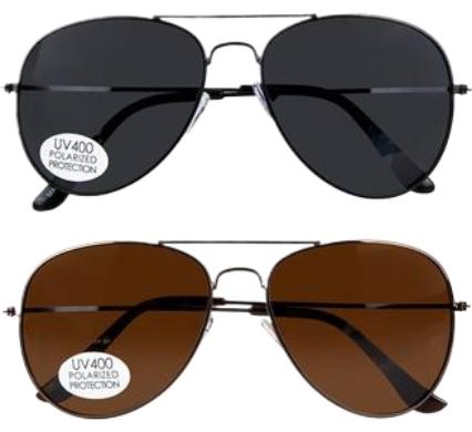 Sunglasses Polarized Unisex Classic Aviator - Assorted
