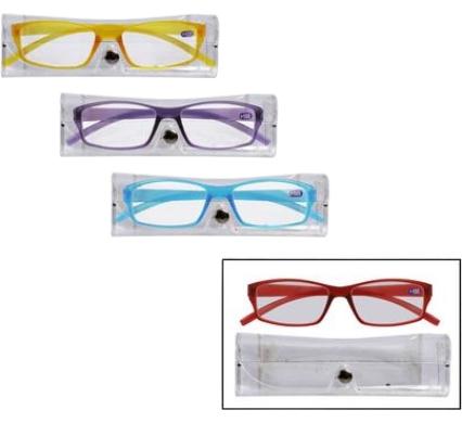Reading Glasses - Assorted Colors - Strength: +1