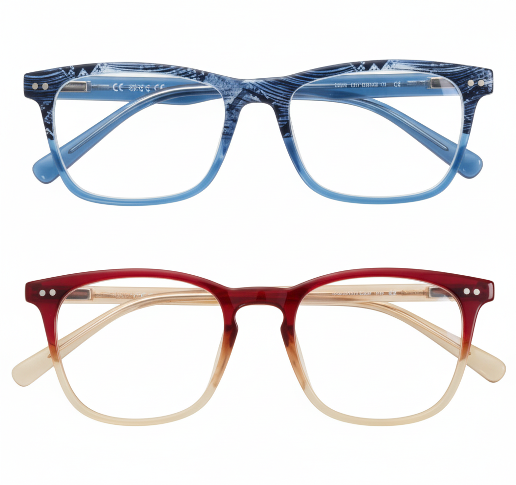 Reading Glasses with Blue Light Blocking - Strength +0 - Various Colours