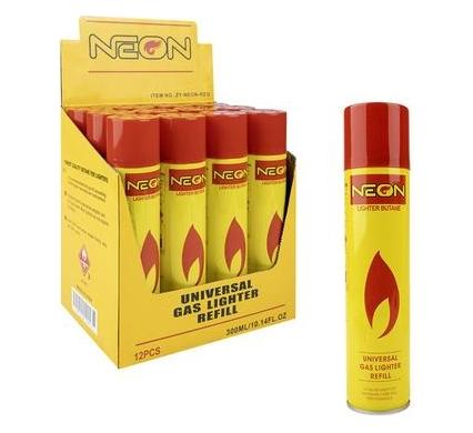Neon Butane Lighter Gas - 300 ml - Universal Fitting