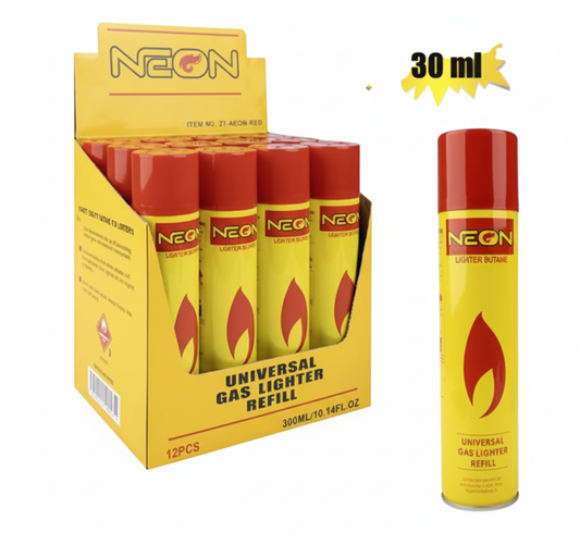 Neon Butane Lighter Gas - 300 ml - Universal Fitting