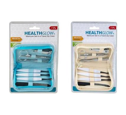 Manicure Set in Leatherette Zip Bag - 7 Piece