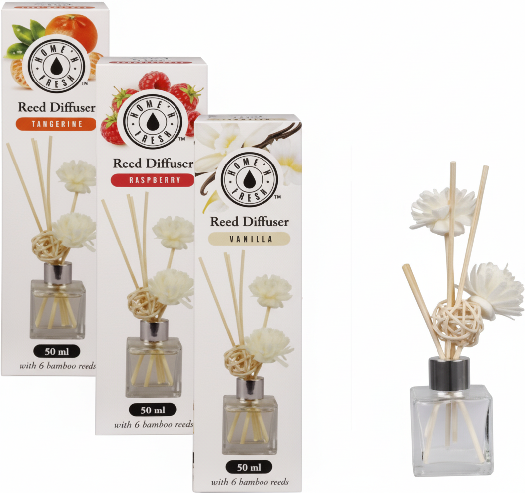 Diffuser Set - 50 ml - Flower Sticks - Assorted Designs