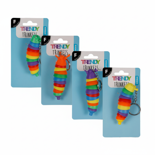 Keychain Caterpillar - 10 cm - Various Colors