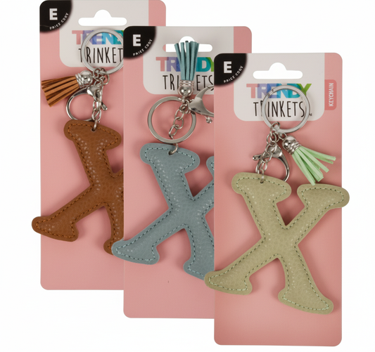Keychain Alpha Letter X - Various Colors
