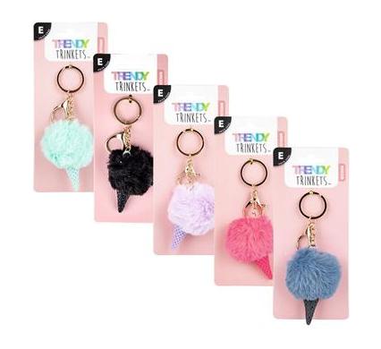Keychain Faux Fur Cream - Assorted Colors