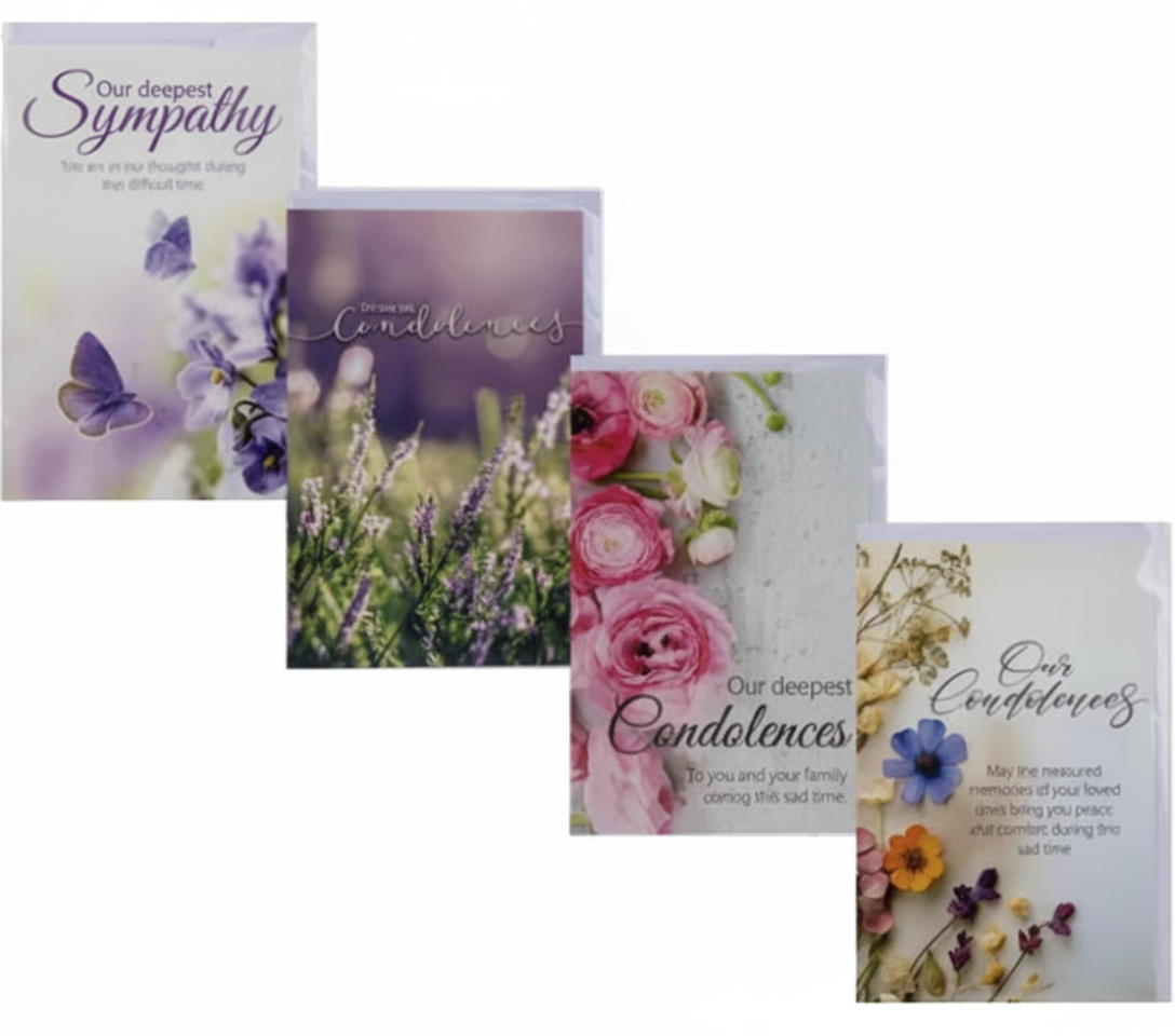 Sympathy Card and Envelope in Various Colours