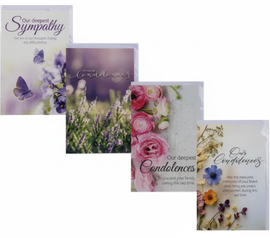 Sympathy Card and Envelope in Various Colours