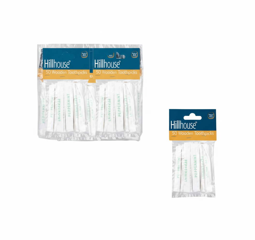 Mint Toothpicks - Bulk Pack of 10 (50 Pieces per Pack)