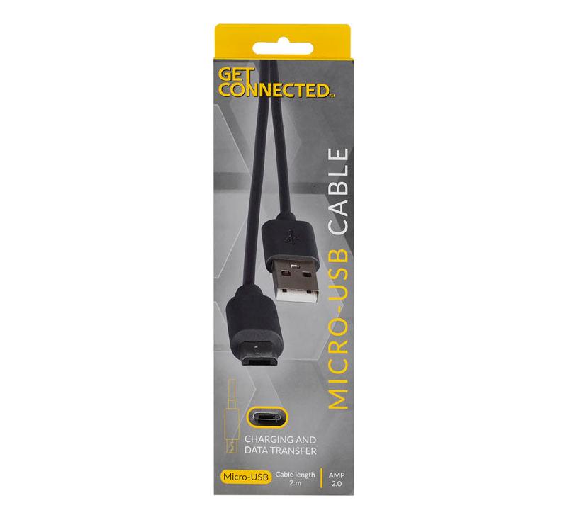 USB Cable Micro USB 2.0 - 2 Amp - 2 Meter