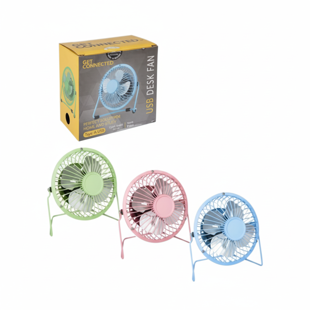 Desk Fan with Mini USB (13.5 cm) - Various Colours