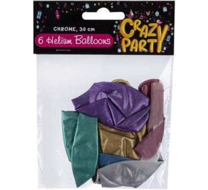 Balloons Helium - 6 Pieces - Chrome