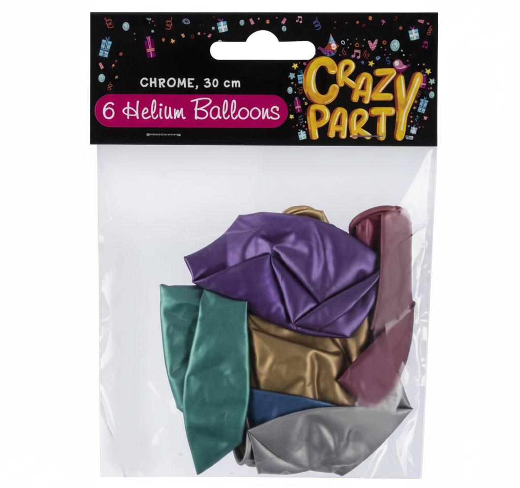 Chrome Helium Balloons (6 Pieces)
