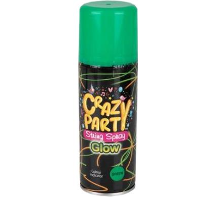Crazy String Party Spray – Green, Glow-in-the-Dark (250 ml)