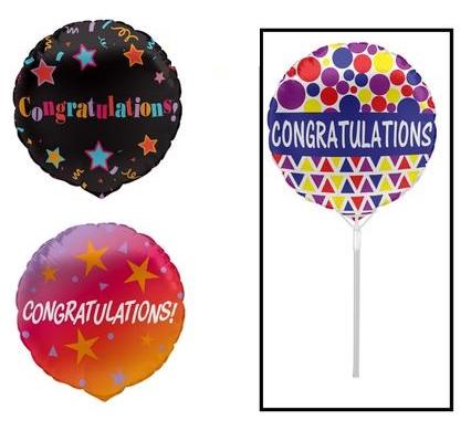 Balloon Air Fill with Stick - Congrats