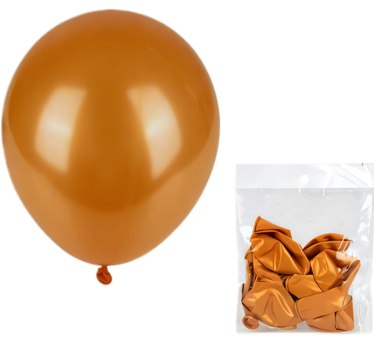Bulk Pack Balloons Suitable for Helium - Metallic Gold - 12 Pack