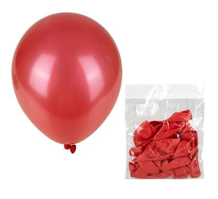 Balloon Suitable for Helium - Metallic Red - Bulk Pack of 12