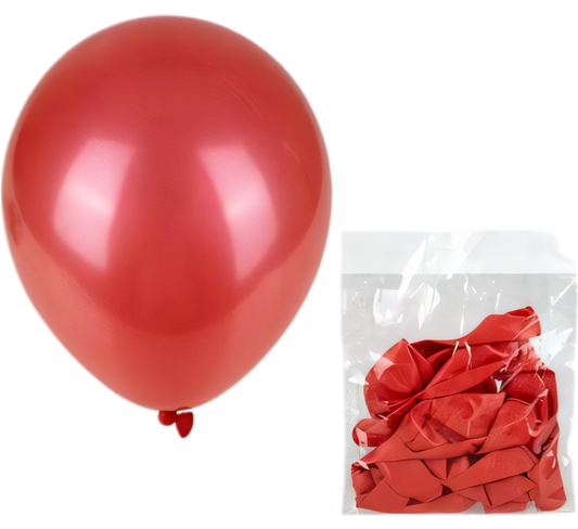 Metallic Red Balloon Suitable for Helium - Bulk Pack of 12