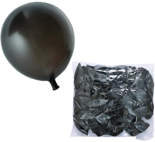 Metallic Black Balloon Suitable for Helium - Bulk Pack of 12