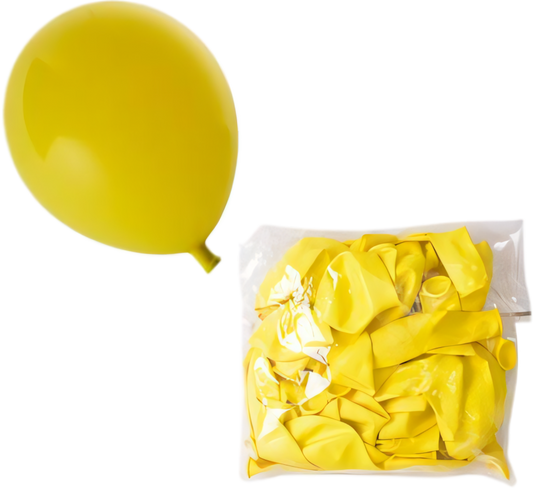 Bulk Pack Balloons - 12 Count - Suitable for Helium - Yellow