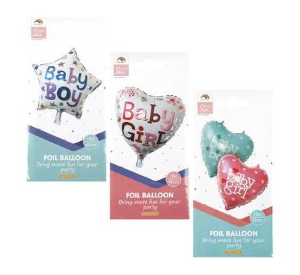 Balloon Suitable for Helium - Foil Baby - Assorted Colors - 44 cm