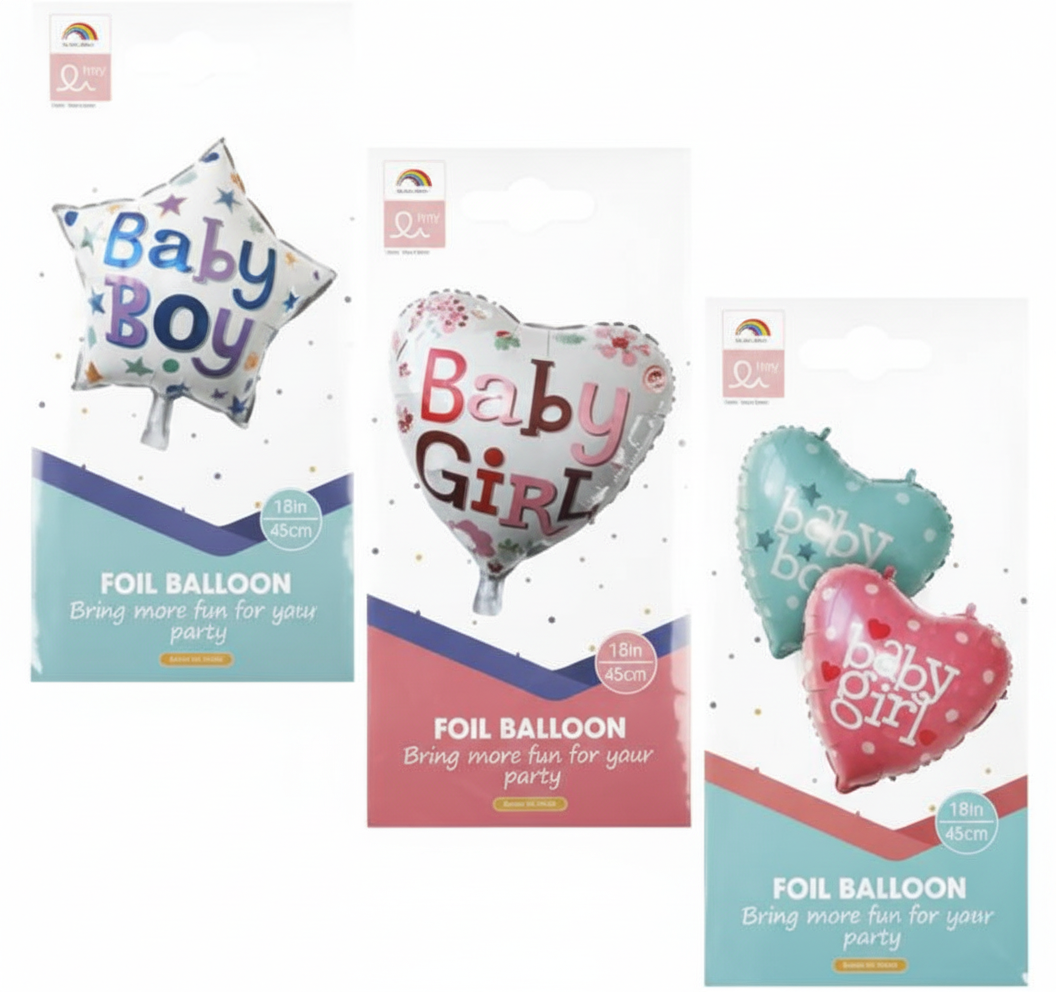 Baby Foil Balloon suitable for Helium (44 cm) - Assorted Colours